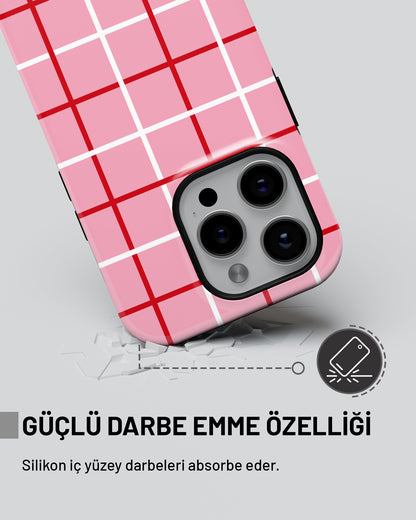"Pembe Ekose" PROTECT Telefon Kılıfı