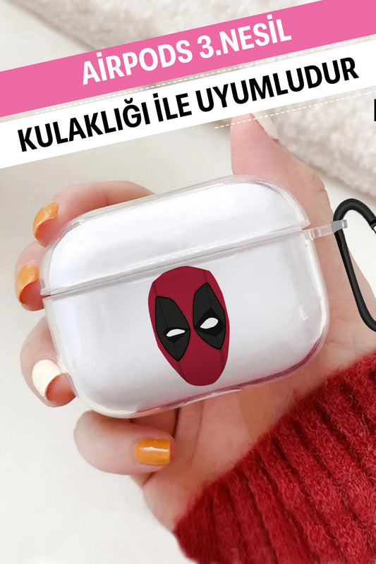 Airpods 3. Nesil Şeffaf Koruyucu Kılıf Deadpool