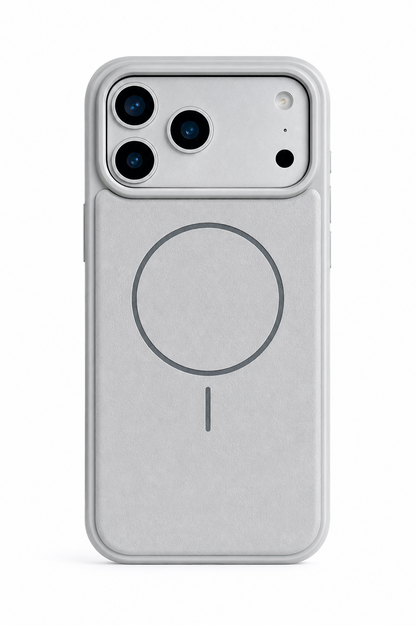 Gri Vegan Deri Magsafe İçi Kadife Telefon Kılıfı