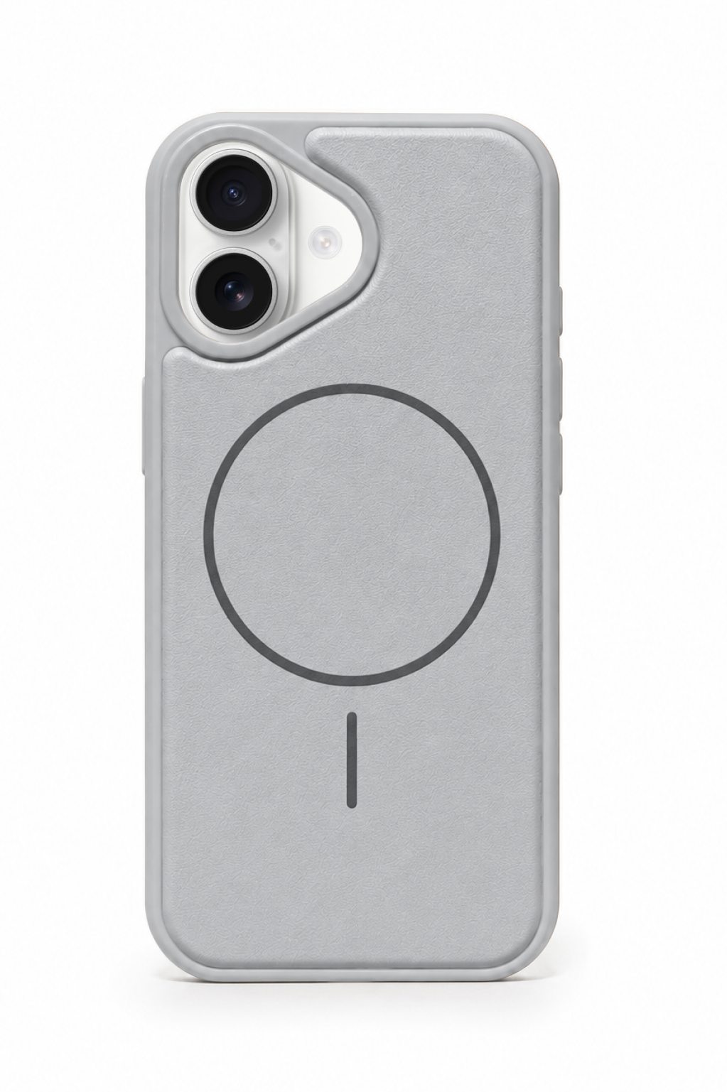 Gri Vegan Deri Magsafe İçi Kadife Telefon Kılıfı