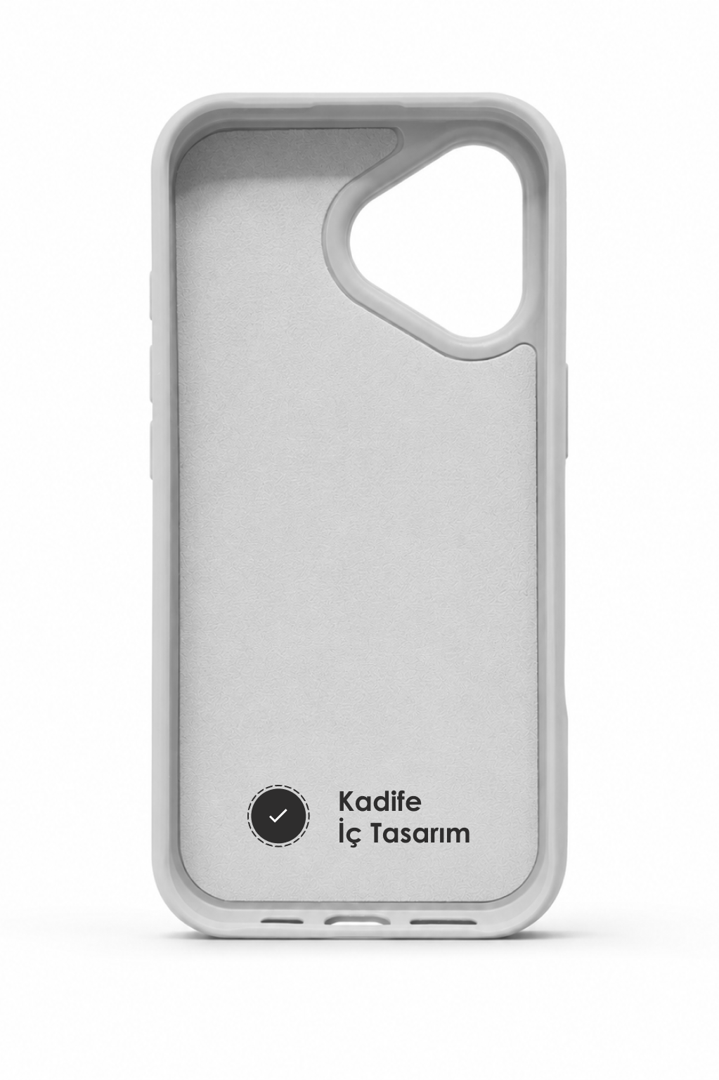 Gri Vegan Deri Magsafe İçi Kadife Telefon Kılıfı