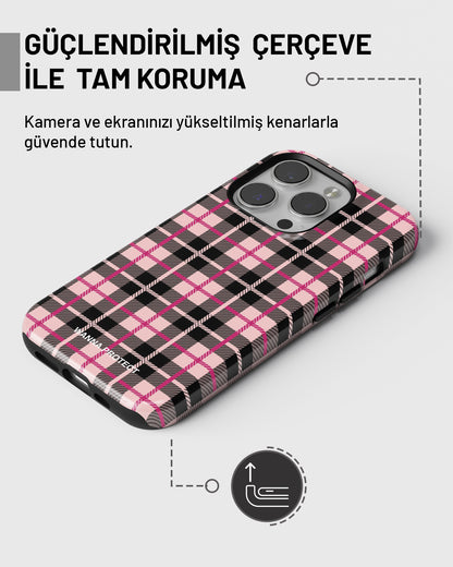 "Black Pink Ekose" PROTECT Telefon Kılıfı