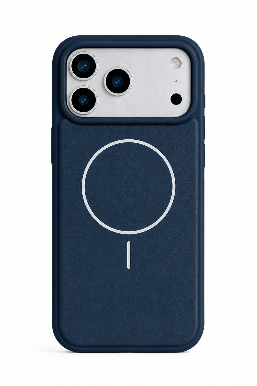 Lacivert Vegan Deri Magsafe İçi Kadife Telefon Kılıfı