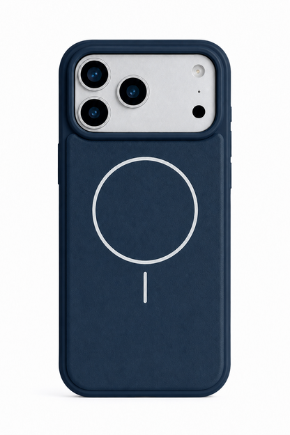 Lacivert Vegan Deri Magsafe İçi Kadife Telefon Kılıfı