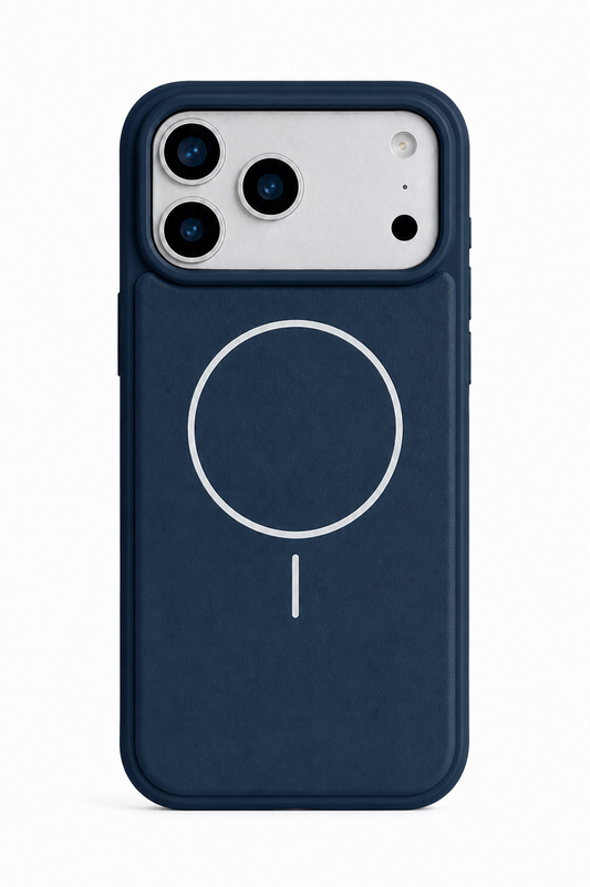 Lacivert Vegan Deri Magsafe İçi Kadife Telefon Kılıfı