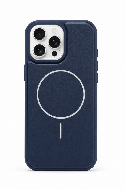 Lacivert Vegan Deri Magsafe İçi Kadife Telefon Kılıfı