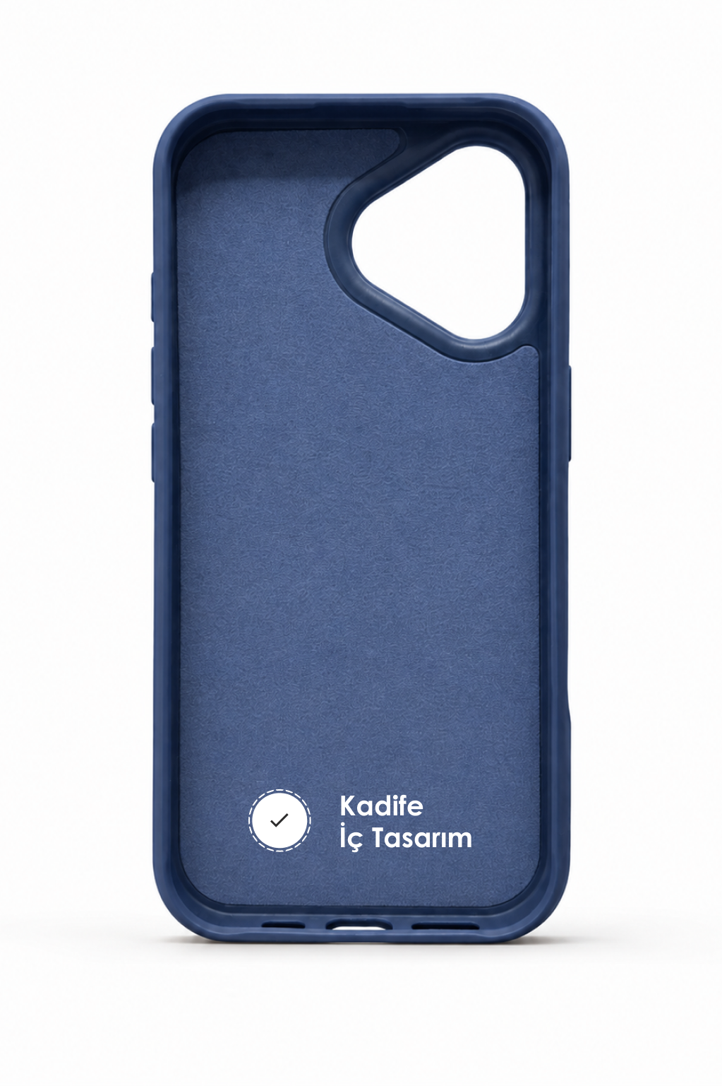 Lacivert Vegan Deri Magsafe İçi Kadife Telefon Kılıfı