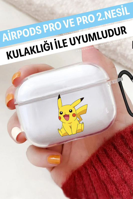 Airpods Pro Şeffaf Koruyucu Kılıf Pikachu