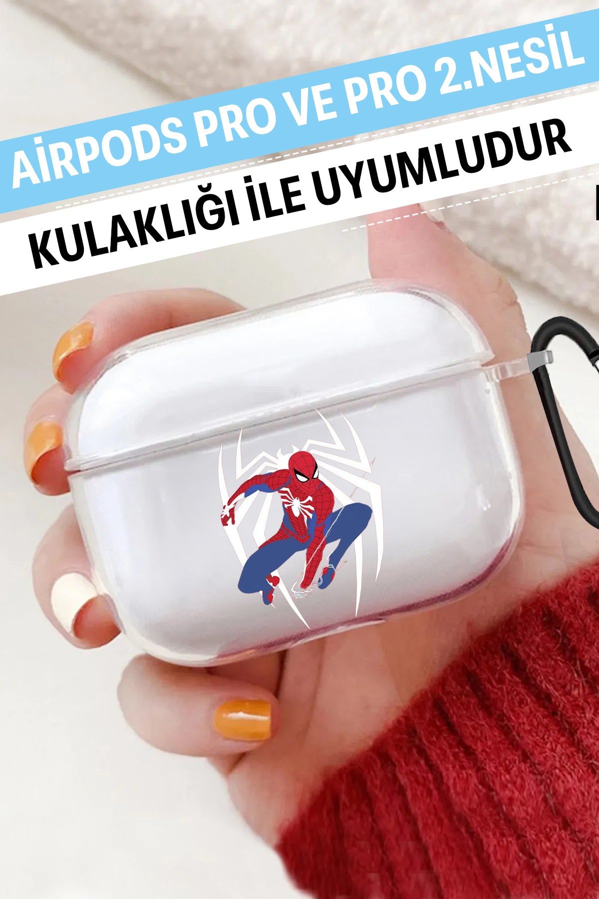 Airpods Pro Şeffaf Koruyucu Kılıf Spider