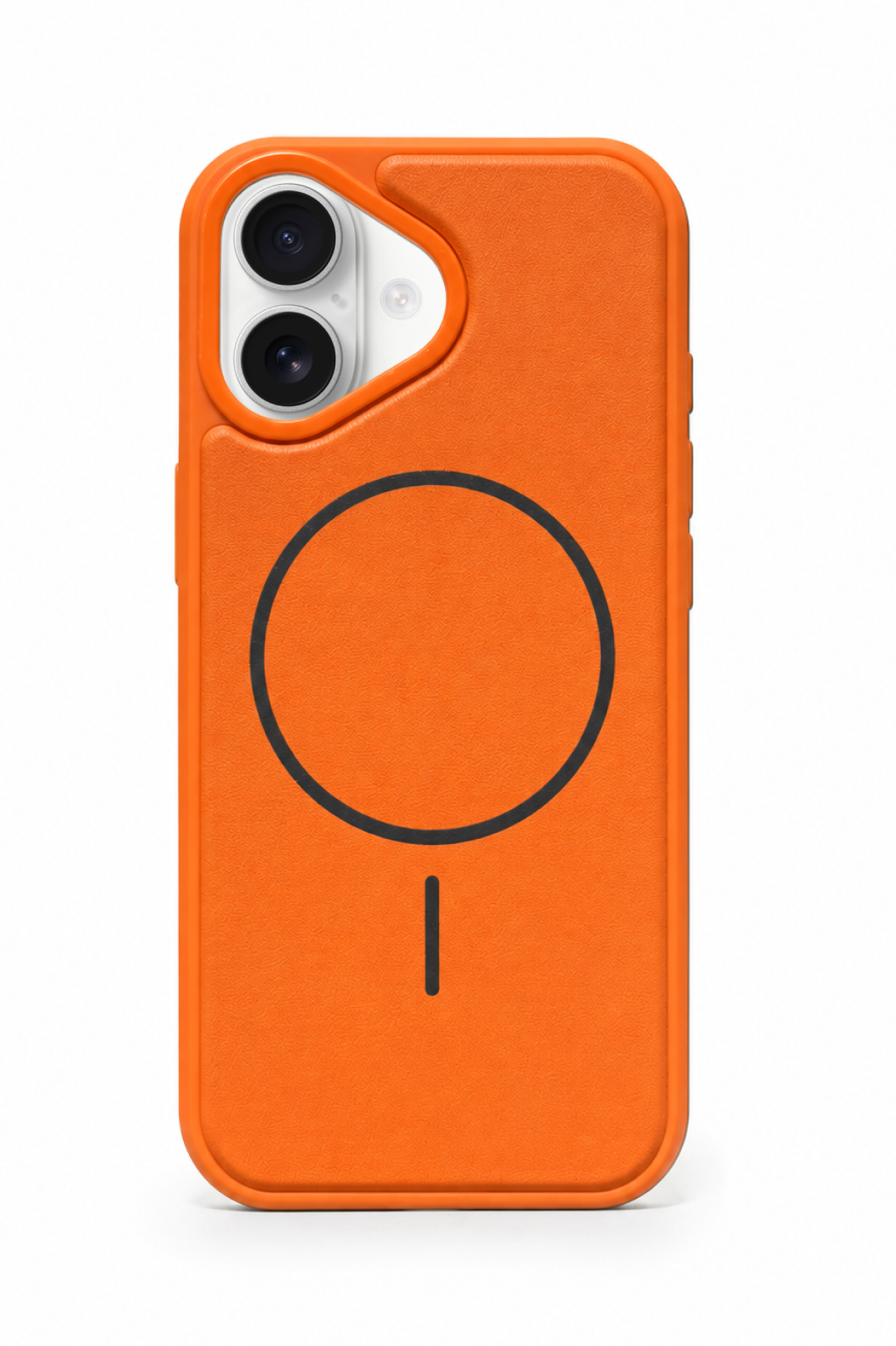 Turuncu Vegan Deri Magsafe İçi Kadife Telefon Kılıfı