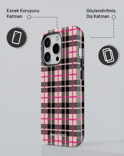 "Black Pink Ekose" PROTECT Telefon Kılıfı