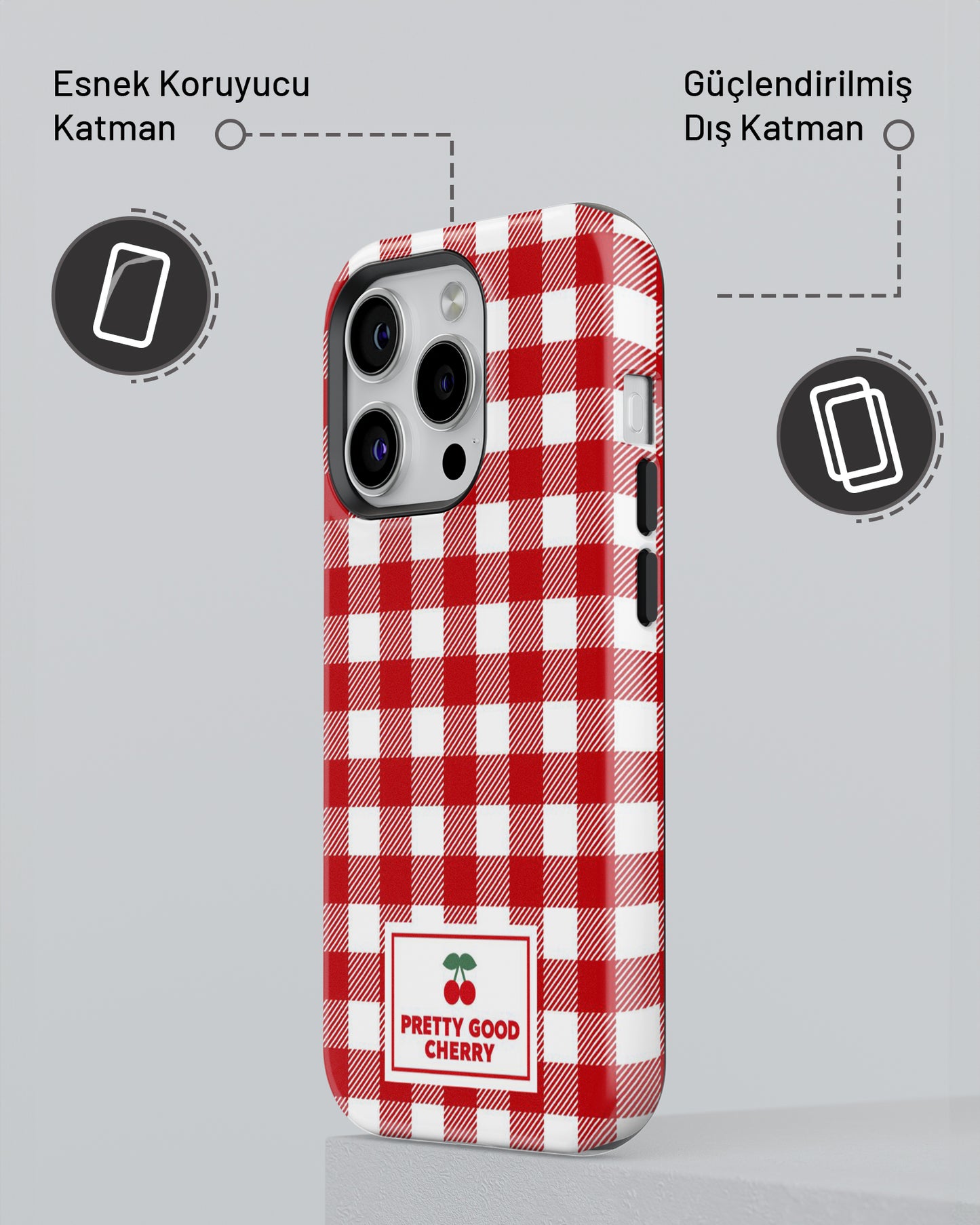 "Kiraz Ekose" PROTECT Telefon Kılıfı