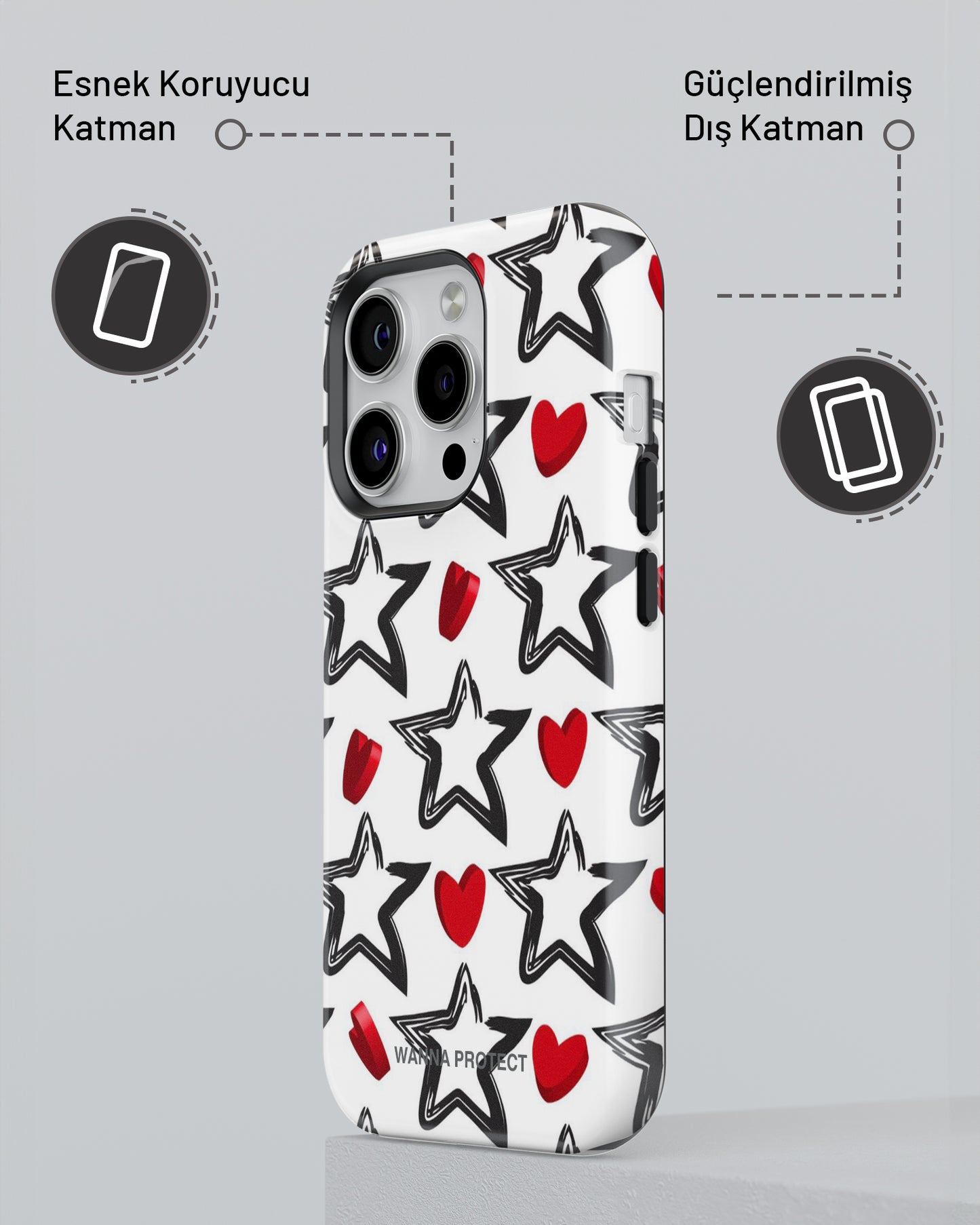 "Yıldız Kalp" PROTECT Telefon Kılıfı